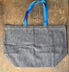 DENIM TOTE BAG L BLUE